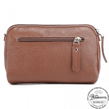 Кожаный клатч "Марта" (светло-коричневый)